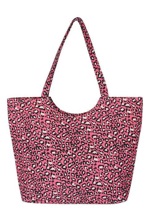 Leopard Pattern Tote Bag: Teal
