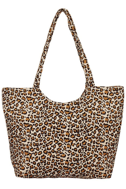 Leopard Pattern Tote Bag: Teal