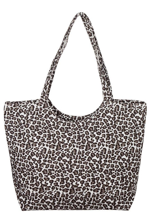 Leopard Pattern Tote Bag: Brown