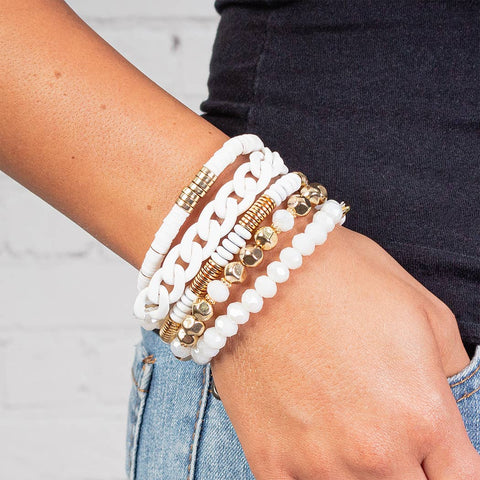 Stacked Crystal Bracelets: Multi-Colored
