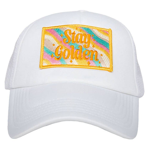 Stay Golden Trucker Hat (White Foam) Stocking Stuffer: White